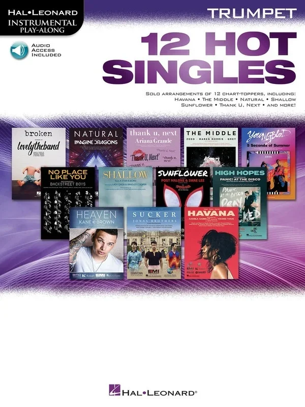 12 Hot Singles For Trumpet Book/Online Audio