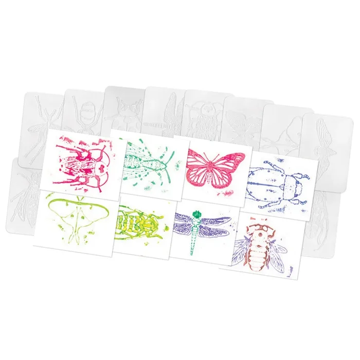 16-Piece Insect Rubbing Plates Set | Hands-On Texture Art & STEM Craft Kit