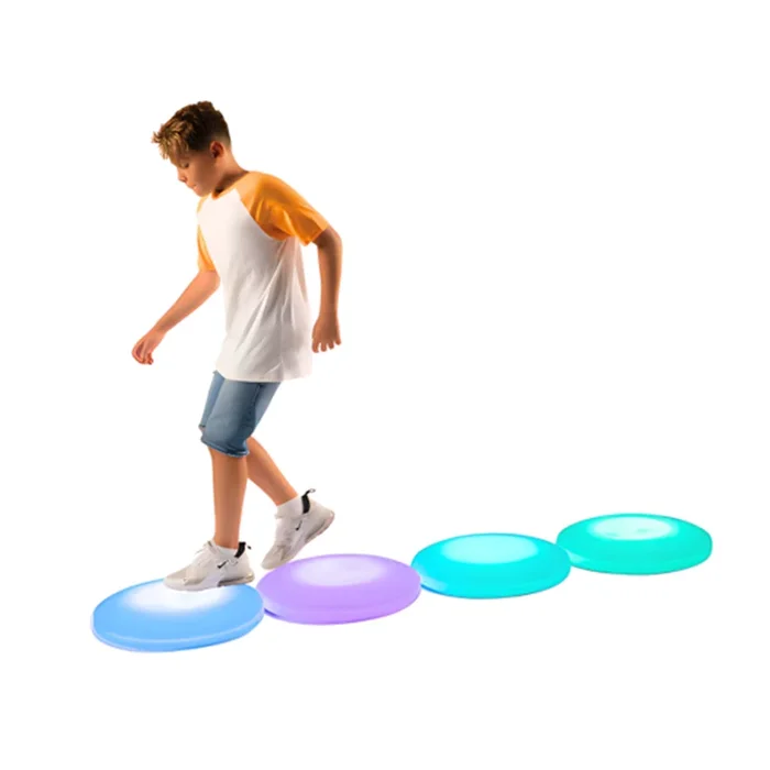 20″ Round Interactive LED Floor Tile | Rechargeable Touch-Sensitive Sensory Light Tile