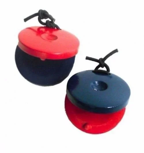 20 x CPK PERCUSSION – Red & Blue Wooden Castanets Educational, Pair, Fun, Kids