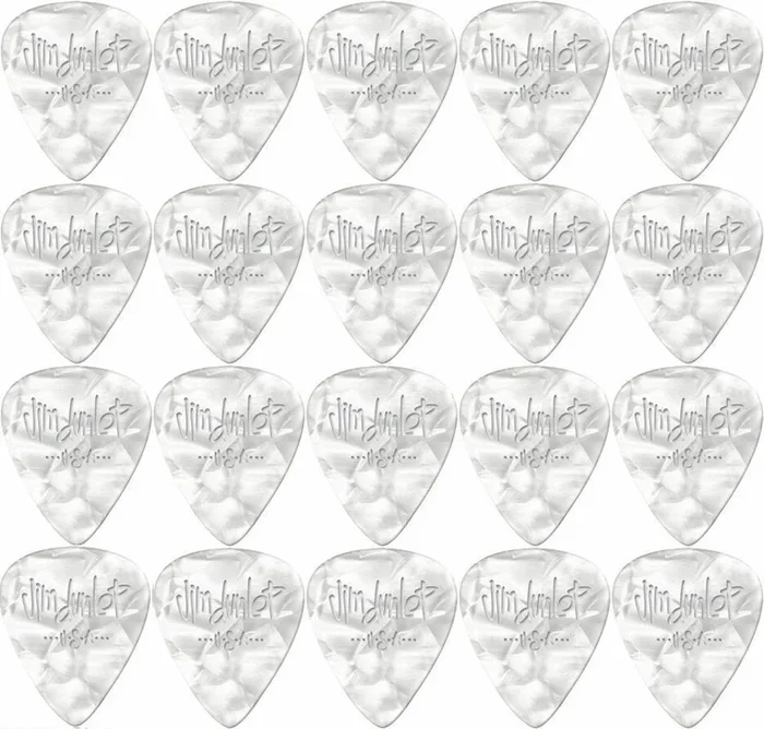 20 x Jim Dunlop Genuine Celluloid White Pearloid Heavy Gauge Guitar Picks