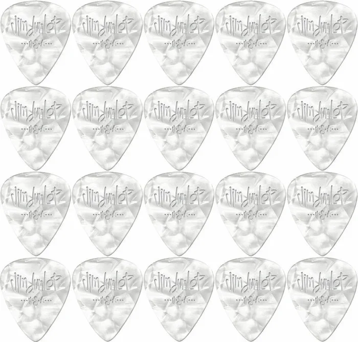 20 x Jim Dunlop Genuine Celluloid White Pearloid Medium Gauge Guitar Picks *NEW*