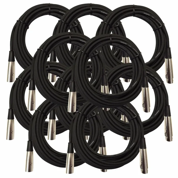 25 Foot XLR Cable TEN PAK