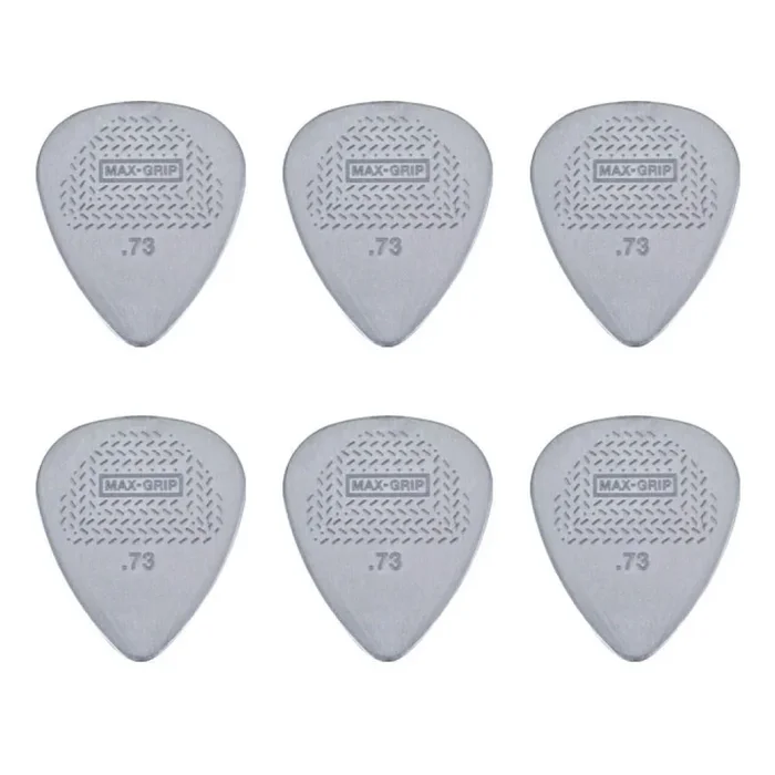 6 x Dunlop Max Grip Nylon 0.73mm Gauge Grey Guitar Picks Free Post