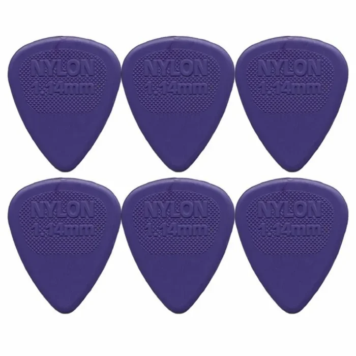 6 x Dunlop Midi Standard 1.14MM Gauge Guitar Picks, Purple