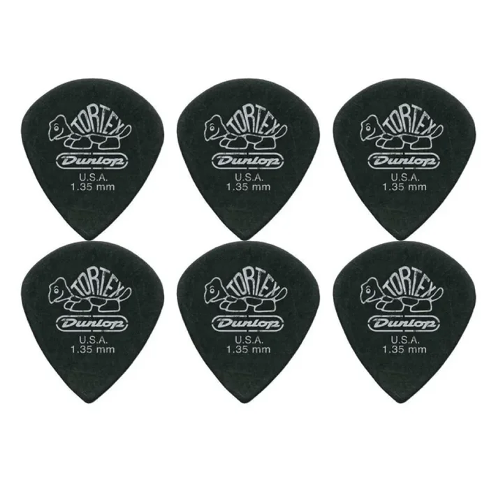 6 x Jim Dunlop Tortex Jazz 3 Pitch Black 1.35mm Guitar Picks III Free Post