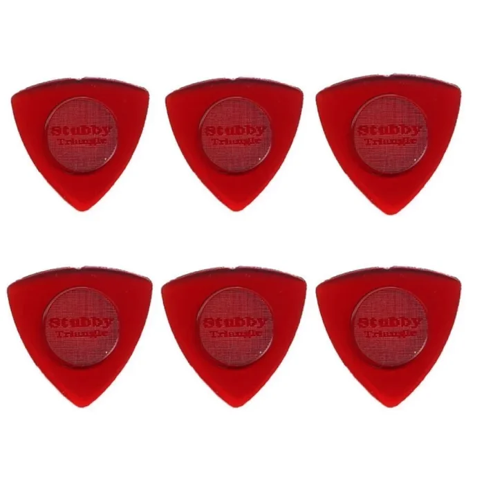 6 x Jim Dunlop Triangle Stubby 1.50MM Gauge Guitar Picks 473R Red