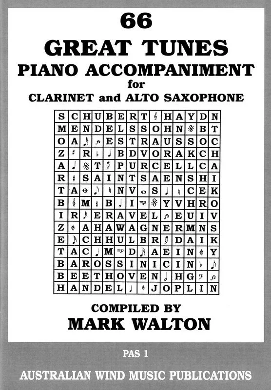 66 Great Tunes Alto Sax/Clarinet Piano Accompaniment (Softcover Book)