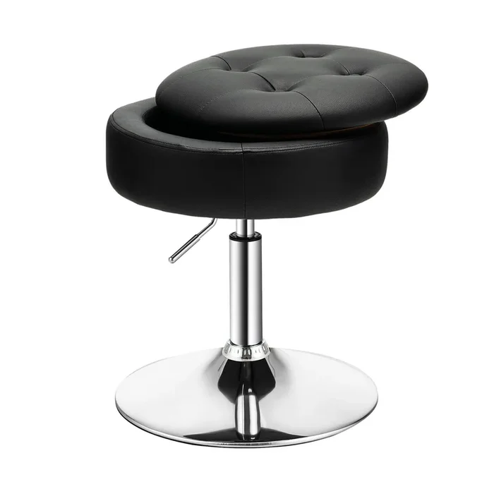 Adjustable Swivel Storage Vanity Stool with Removable Tray