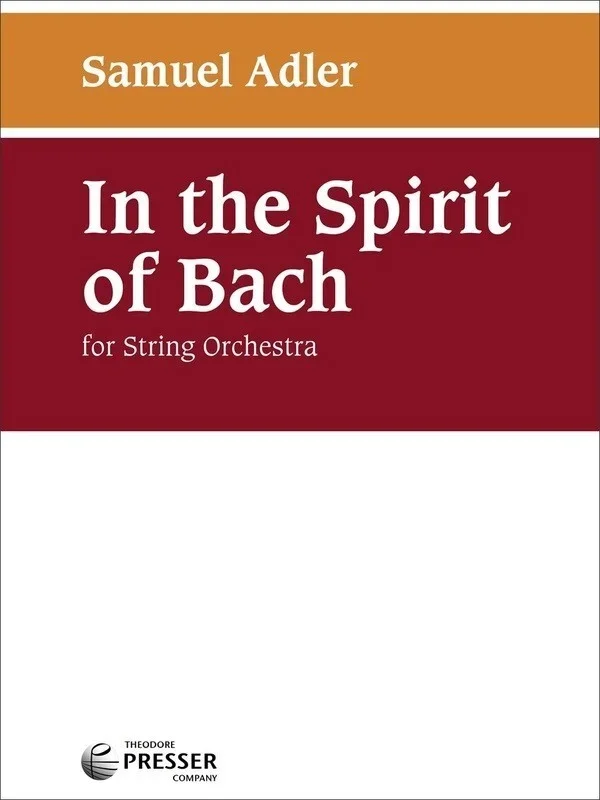 Adler – In The Spirit Of Bach So Score/Parts