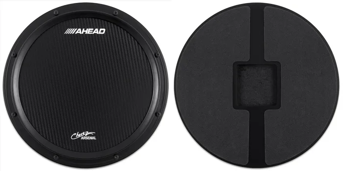 Ahead 14″ Chavez Black/Black S-Hoop Marching Pad w/o Snare Sound (Black Carbon Fiber)