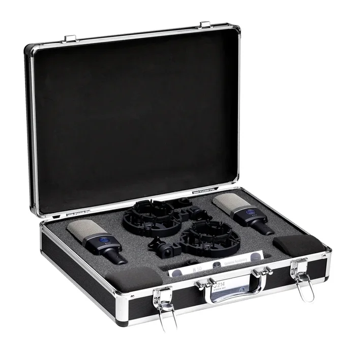AKG C-214ST Matched Pair – Large-Diaphragm Condenser Microphones for Stereo Recording, C214 Model, High-Quality Sound, Dual-Capsule Technology