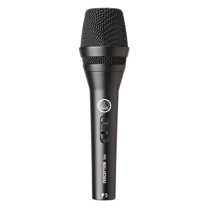 AKG P3S Dynamic Microphone – Supercardioid with On/Off Switch, Ideal for Vocals & Guitar, Rugged Metal Case, High-Performance Sound