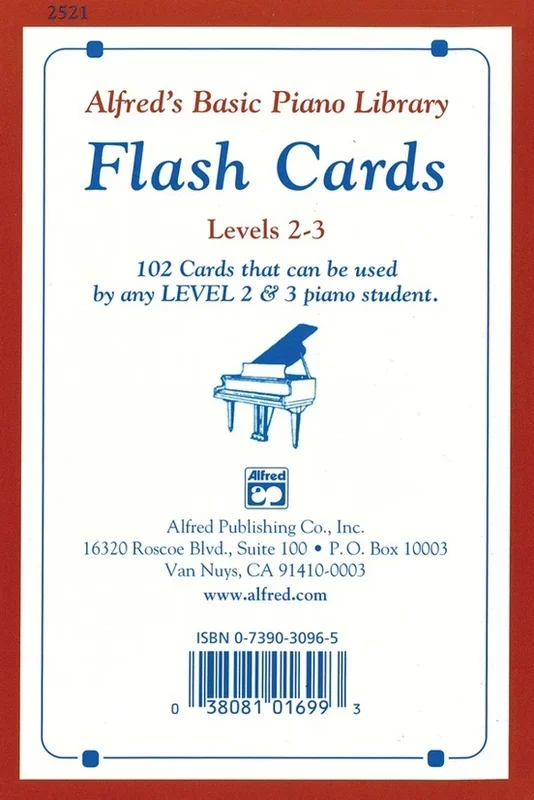 Alfred’s Basic Piano Library (ABPL) Flash Cards Levels 2 & 3