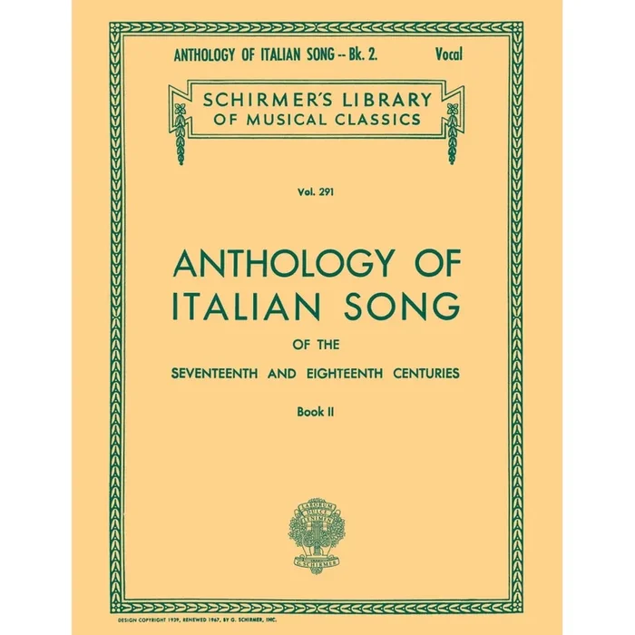 Anthology of Italian Song of the 17th-18th Cent.
