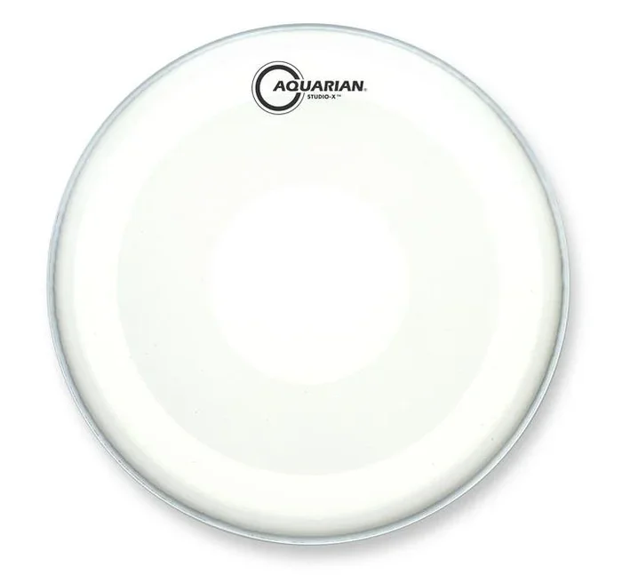 Aquarian 12″ Studio-X Texture Coated White 10mil Single Ply Drumhead with X Ring and Power Dot