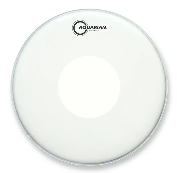 Aquarian 13″ Focus-X Texture Coated White 10mil Single Ply Drumhead with Focus-X Ring and Power Dot