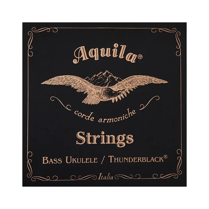 Aquila ThunderBlack Bass Ukulele Set 140U with Enhanced Synthetic Strings