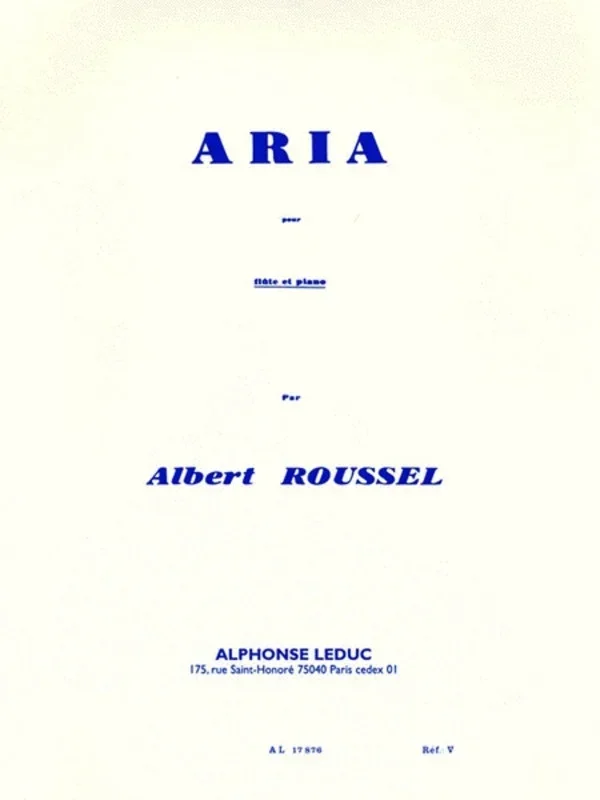 Aria For Flute And Piano (Softcover Book)