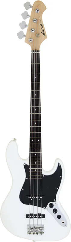 Aria STB-JB/B Electric Bass Guitar White with Black Pickguard