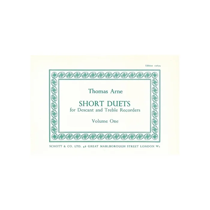 Arne, Thomas Augustine – Short Duets Vol. 1