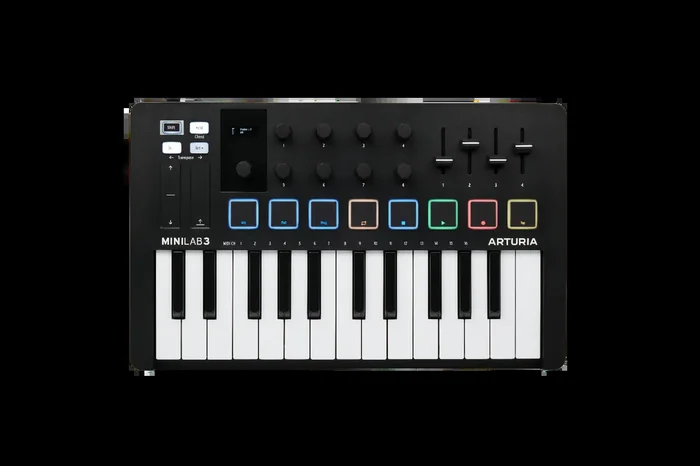 Arturia Minilab Mk3 Compact Midi Keyboard and Pad Controller – Black