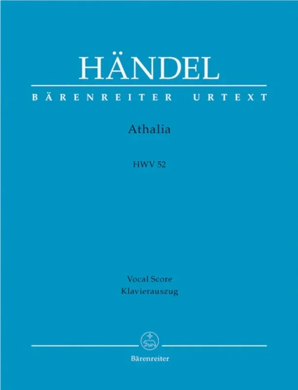 Athalia Hwv 52 Vocal Score Book