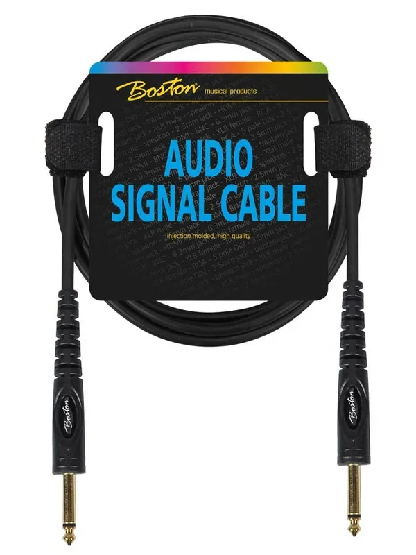 Audio signal cable, 6.3mm jack mono to 6.3mm jack mono, 3.00 meter