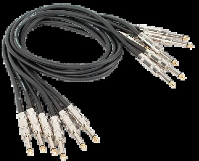 Australasian 3ft Rock Leads Patch Cable – 6.3mm Mono Straight Jack to Jack, Black Chrome