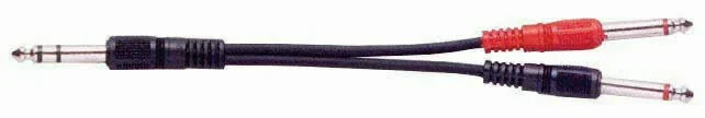 AUSTRALASIAN Lead Cable 6.3 Stereo Jack – 2 x 6.3 Mono Jacks 3 Foot