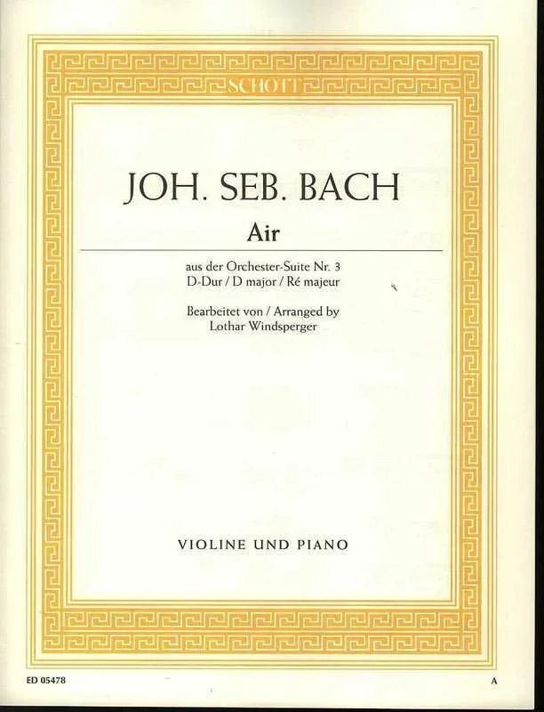 Bach – Air On The G String Violin/Piano (Softcover Book)