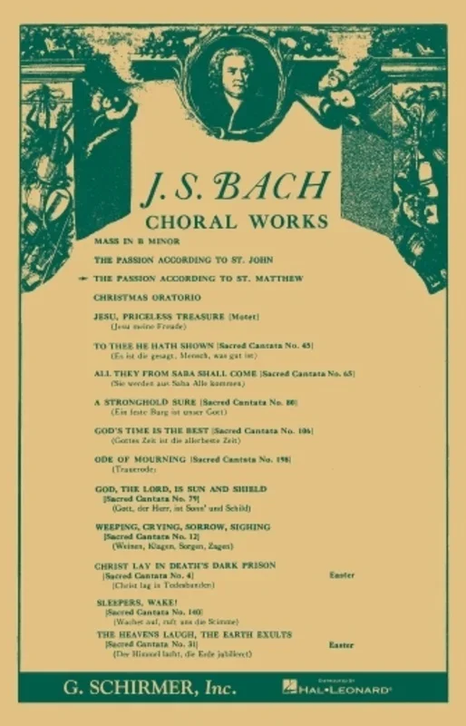 Bach – St Matthew Passion Vocal Score Eng Softcover Book