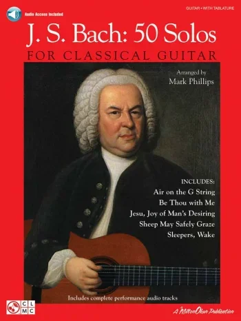 Bach J. S. : Bach: 50 Solos: Classical Guitar: Book & cd (Philips)