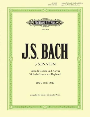 Bach J. S. : Viola De Gamba Sonatas: Viola and Piano (Peters)