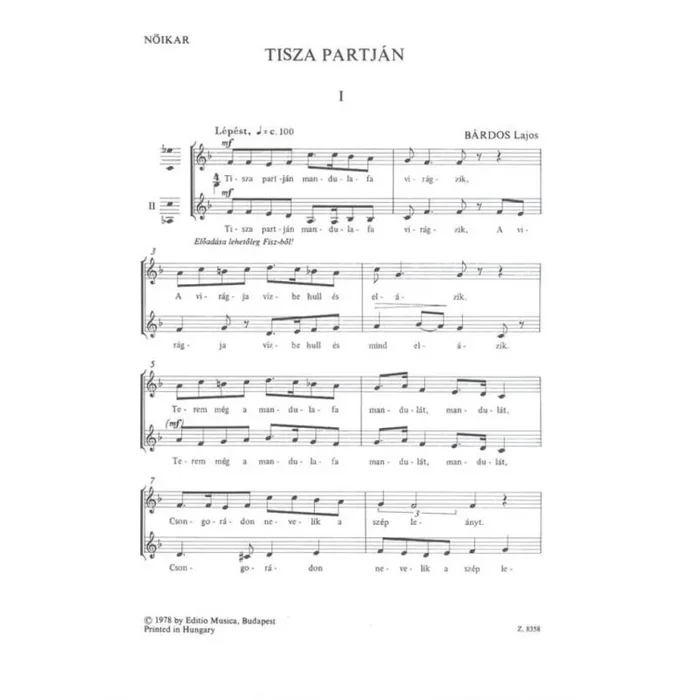 Bárdos Lajos – Tisza Partján