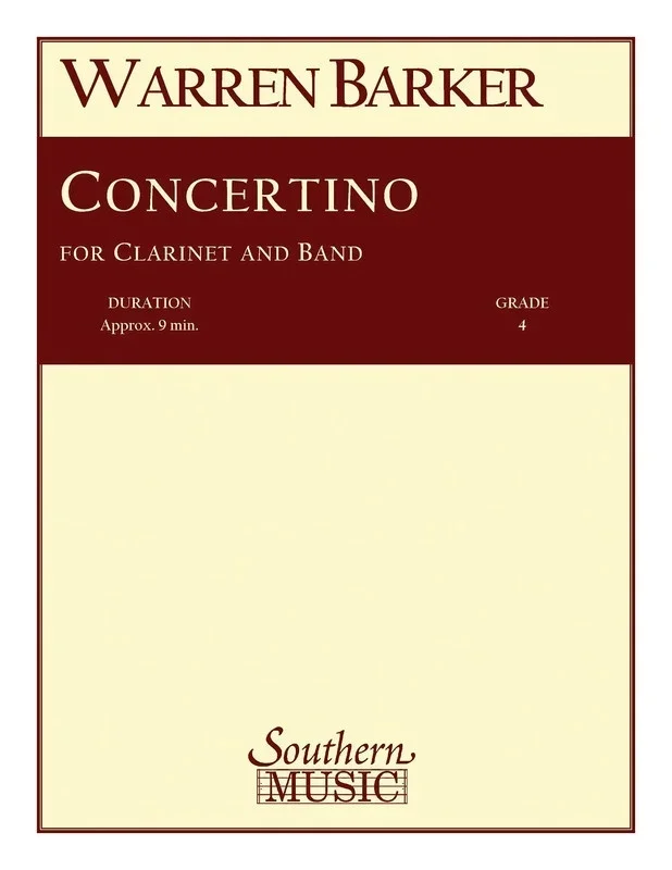Barker – Concertino For Clarinet And Band Score/Parts (Pod) (Music Score/Parts)