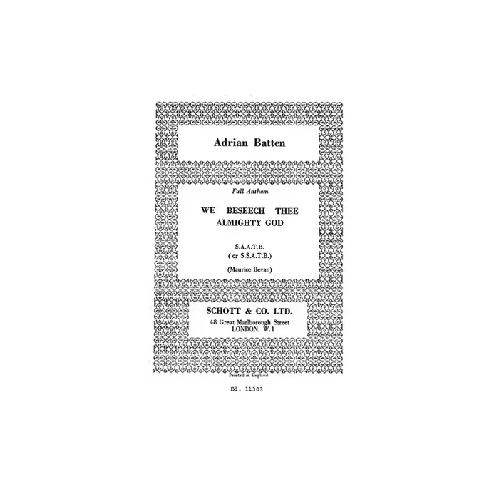 Batten, Adrian – We beseech thee almighty Lord