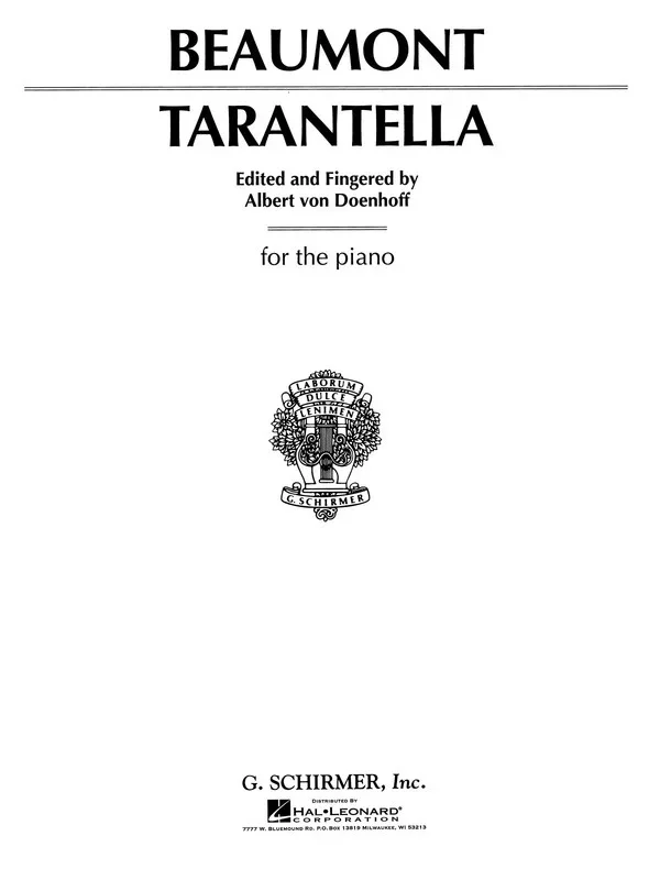 Beaumont Tarantella Piano Solo