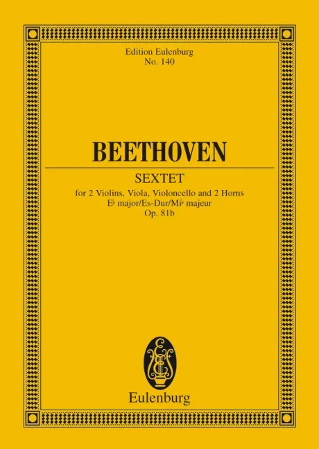 Beethoven, Ludwig van : Beethoven, Ludwig van : Sextet Eb major, – 2 violins, viola, cello and 2 horns – Schott Digital