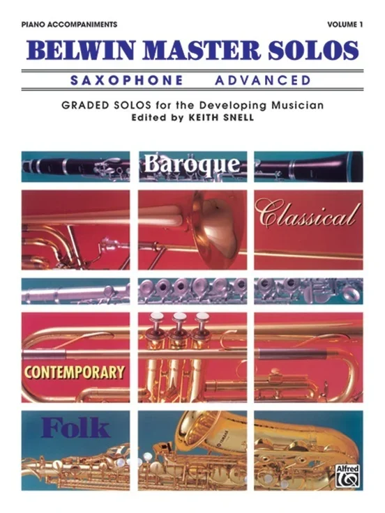 Belwin Master Solos Advanced Book 1 Asax Piano Acc