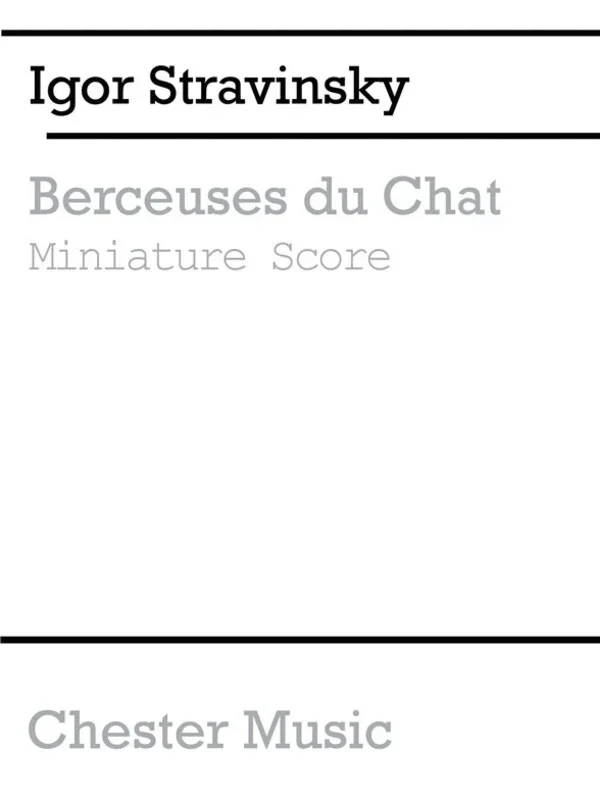Berceuses Du Chat (Miniature Score)