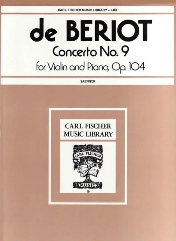 Beriot – Concerto No 9 Op 104 A Min Violin/Piano (Softcover Book)