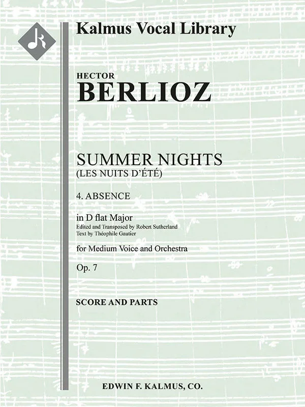 Berlioz: Absence, Op. 7, No. 4 (transposed in D-flat Major)