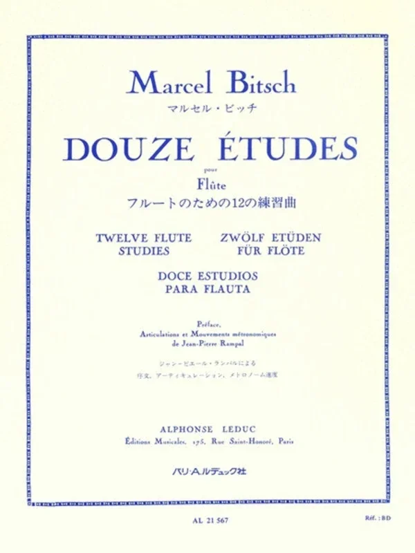 Bitsch – 12 Etudes For Flute (Softcover Book)