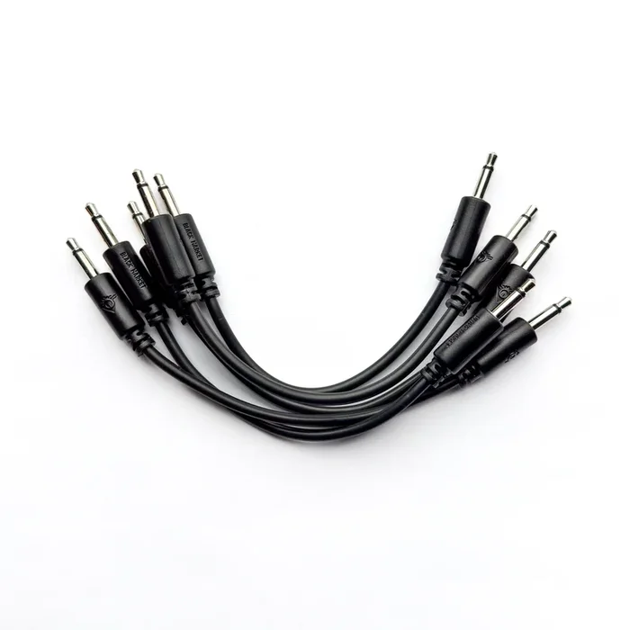 Black Market Modular 3.5mm Patch Cable 5-Pack – 9cm/3.5″ – Black