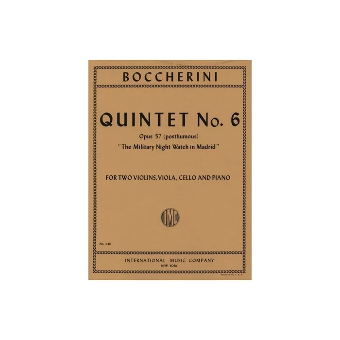 Boccherini, Luigi – Quintet No. 6 Op.57