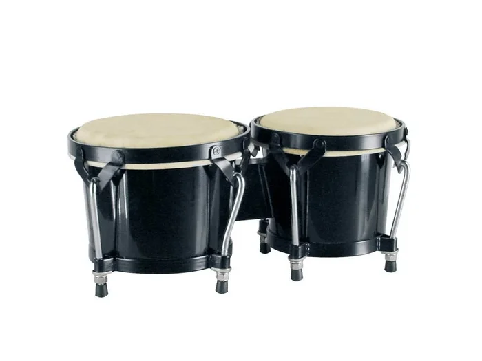 Bongo, hardwood, 7″+8,5″, rawhide skins, black hardware, black