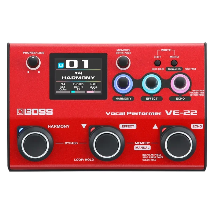 BOSS VE-22 Vocal Performer Microphone Preamp and Vocal Effects Unit
