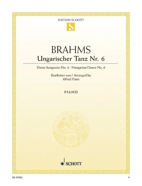 Brahms, Johannes : Brahms, Johannes : Hungarian Dance No. 6, C major – cello and piano – Schott Digital