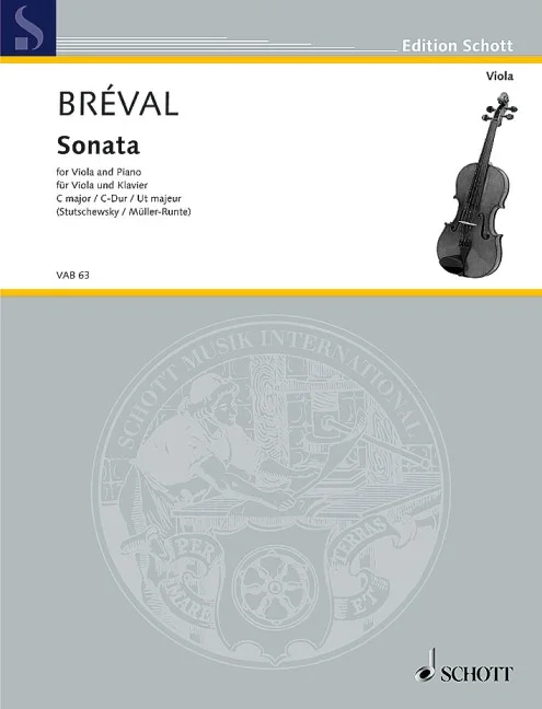 Bréval, Jean Baptiste : Bréval, Jean Baptiste : Sonata C Major, original for Violoncello and Piano – viola and piano – Scho